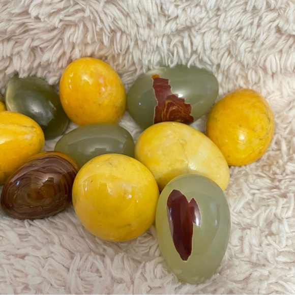 Accents Set Of 12 Different Sizes And Types Alabaster Eggs Poshmark